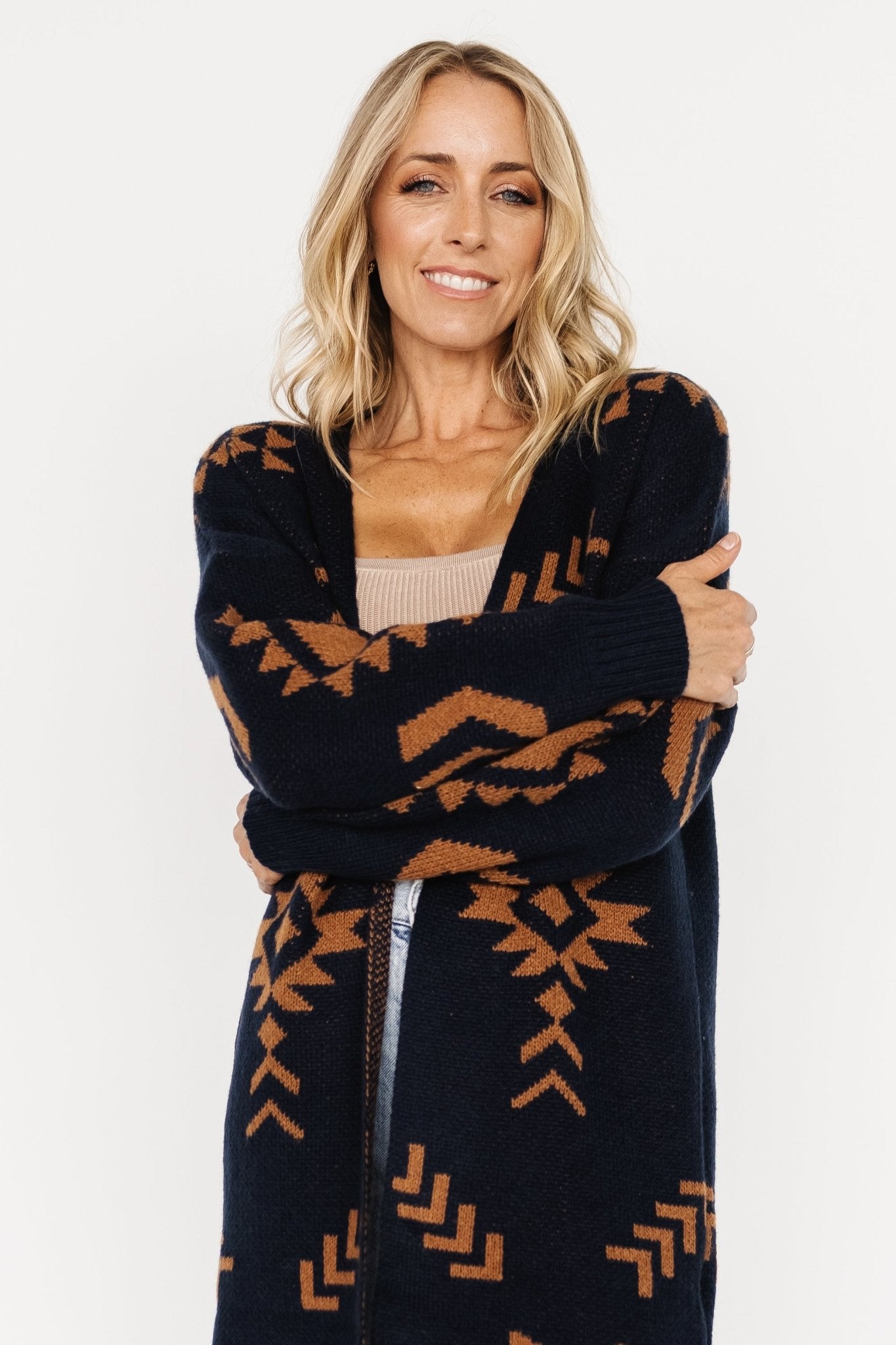 Hays Oversized Cardigan | Navy + Camel